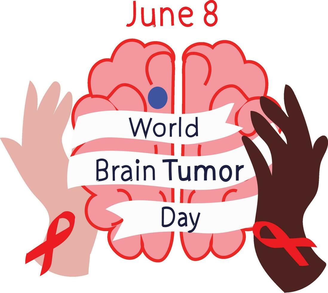 monde cerveau tumeur journée 8 juin vecteur