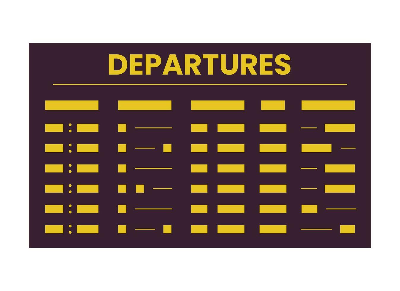 Départ planche plat ligne Couleur isolé vecteur objet. aéroport calendrier. international vol. modifiable agrafe art image sur blanc Contexte. Facile contour dessin animé place illustration pour la toile conception