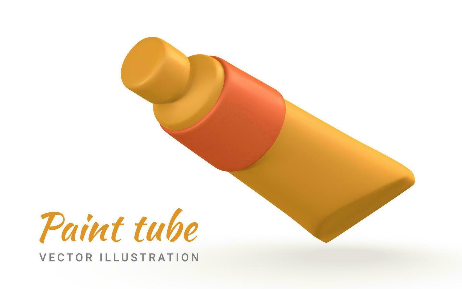 3d réaliste peindre tube dans dessin animé style. vecteur illustration