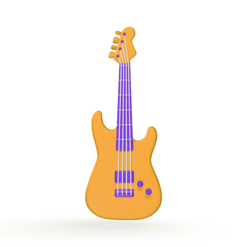 3d réaliste électrique guitare pour la musique concept conception dans Plastique dessin animé style. vecteur illustration