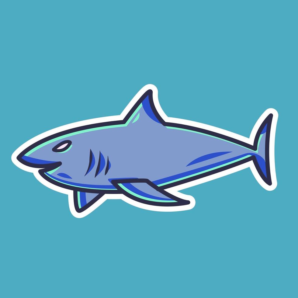 autocollant de dessin animé de requin vecteur