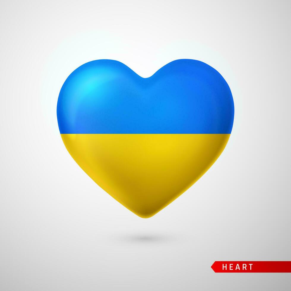 cœur icône avec couleurs de ukrainien drapeau. l'amour symbole dans ukrainien couleurs isolé sur blanc Contexte. vecteur illustration