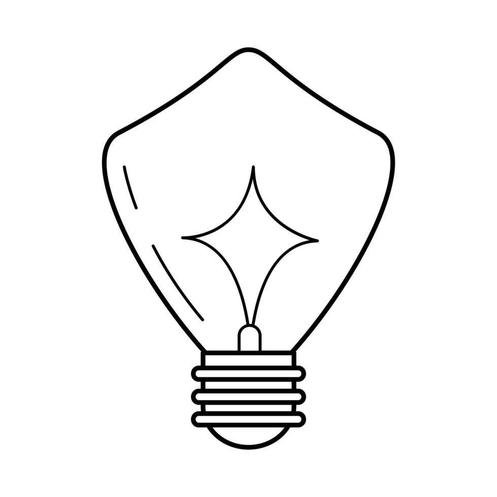 ampoule électrique eco idée métaphore icône isolé style de ligne vecteur