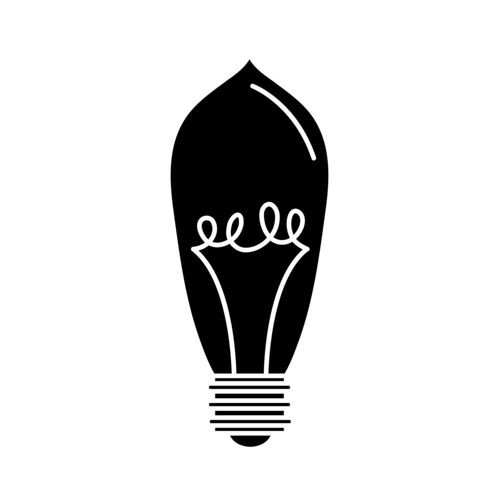 ampoule électrique éco idée métaphore icône isolé style silhouette vecteur