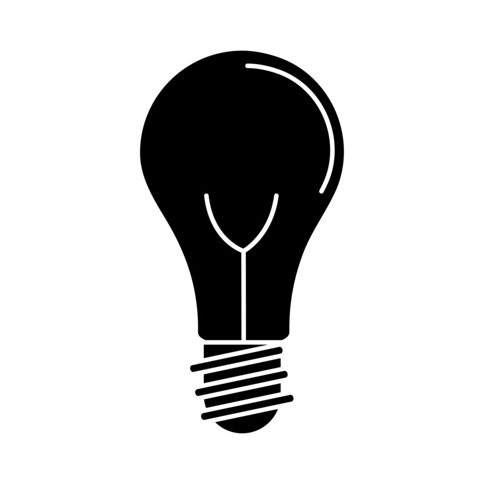 ampoule électrique lampe ronde eco idée métaphore icône isolé style silhouette vecteur