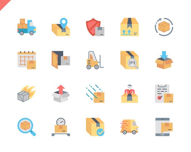 Simple Set Shipping Flat Icons pour site Web et applications mobiles. 48x48 Pixel Parfait. Illustration vectorielle vecteur