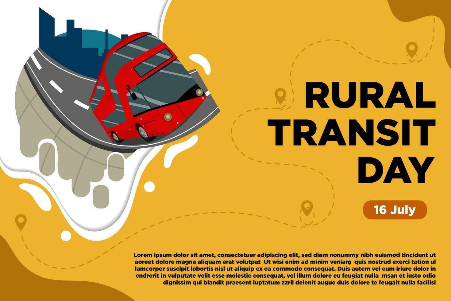 Nouveau concept rural transit journée vecteur avec le ressentir de une autobus voyage à le ville adapté pour utilisation comme une Contexte ou bannière