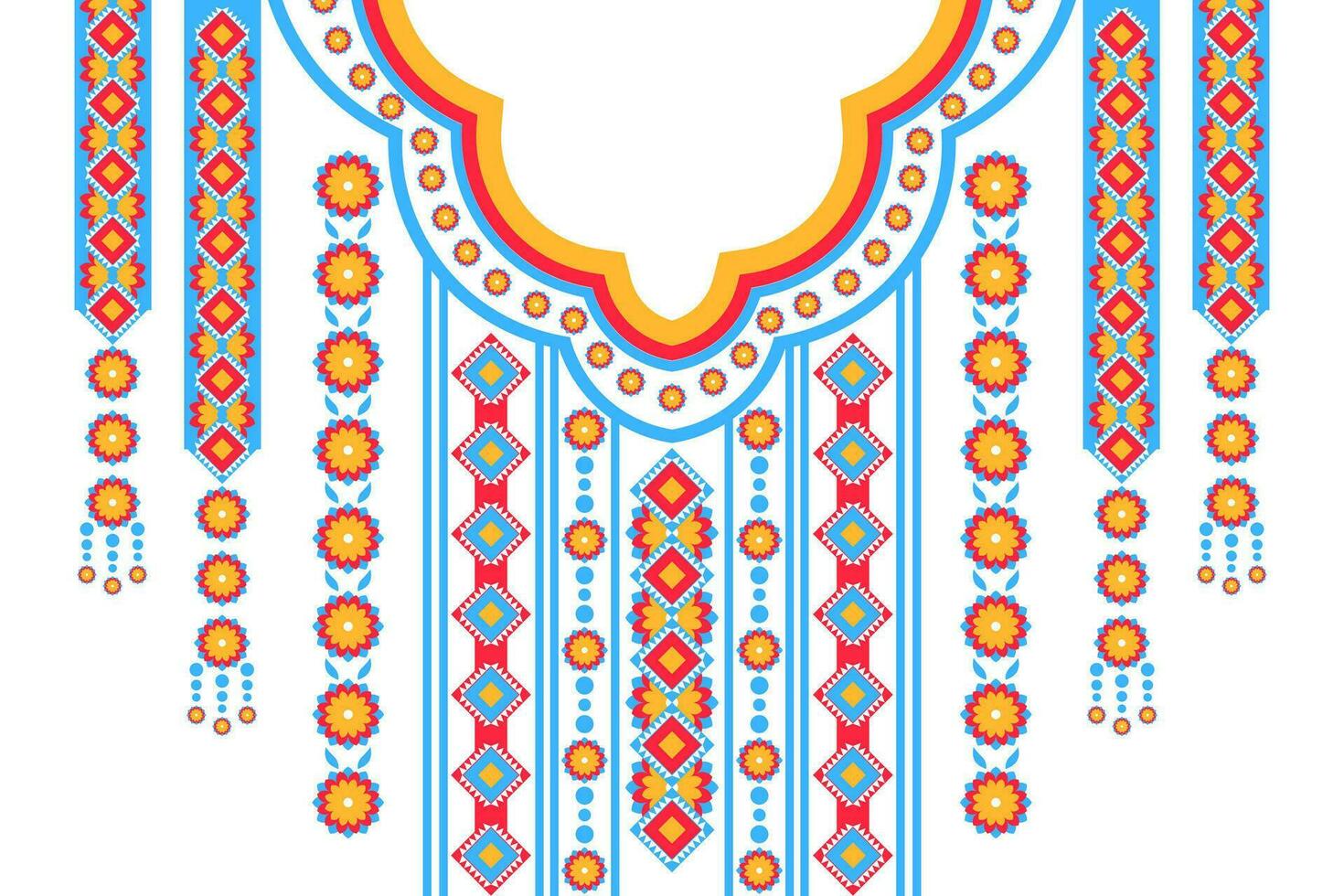 ethnique collier dentelle modèle traditionnel sur noir Contexte. Collier broderie abstrait vecteur illustration. dessins pour mode, mode Hommes, mode femmes, caftan, collier modèle, Collier modèle