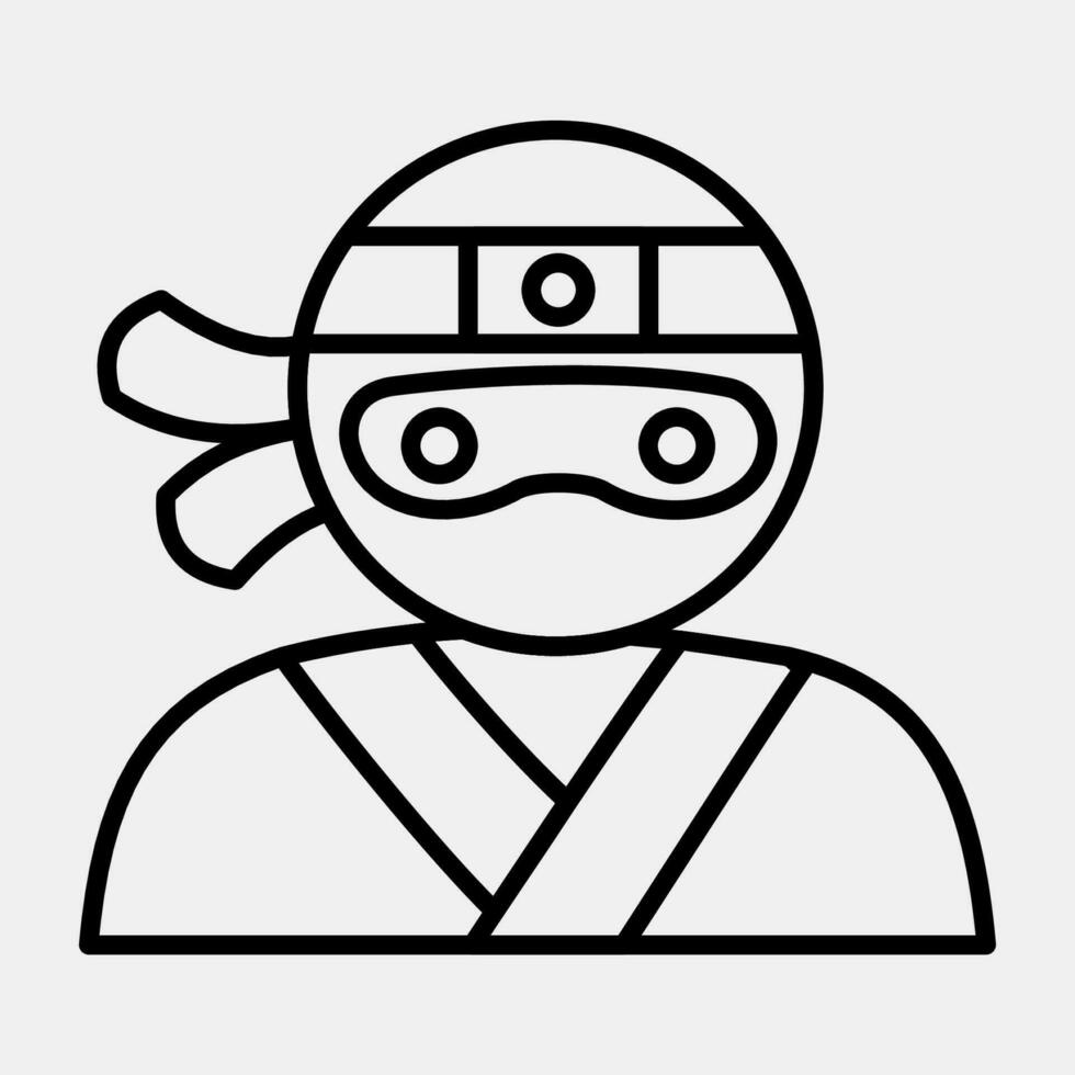 icône ninja. Japon éléments. Icônes dans ligne style. bien pour impressions, affiches, logo, publicité, infographies, etc. vecteur