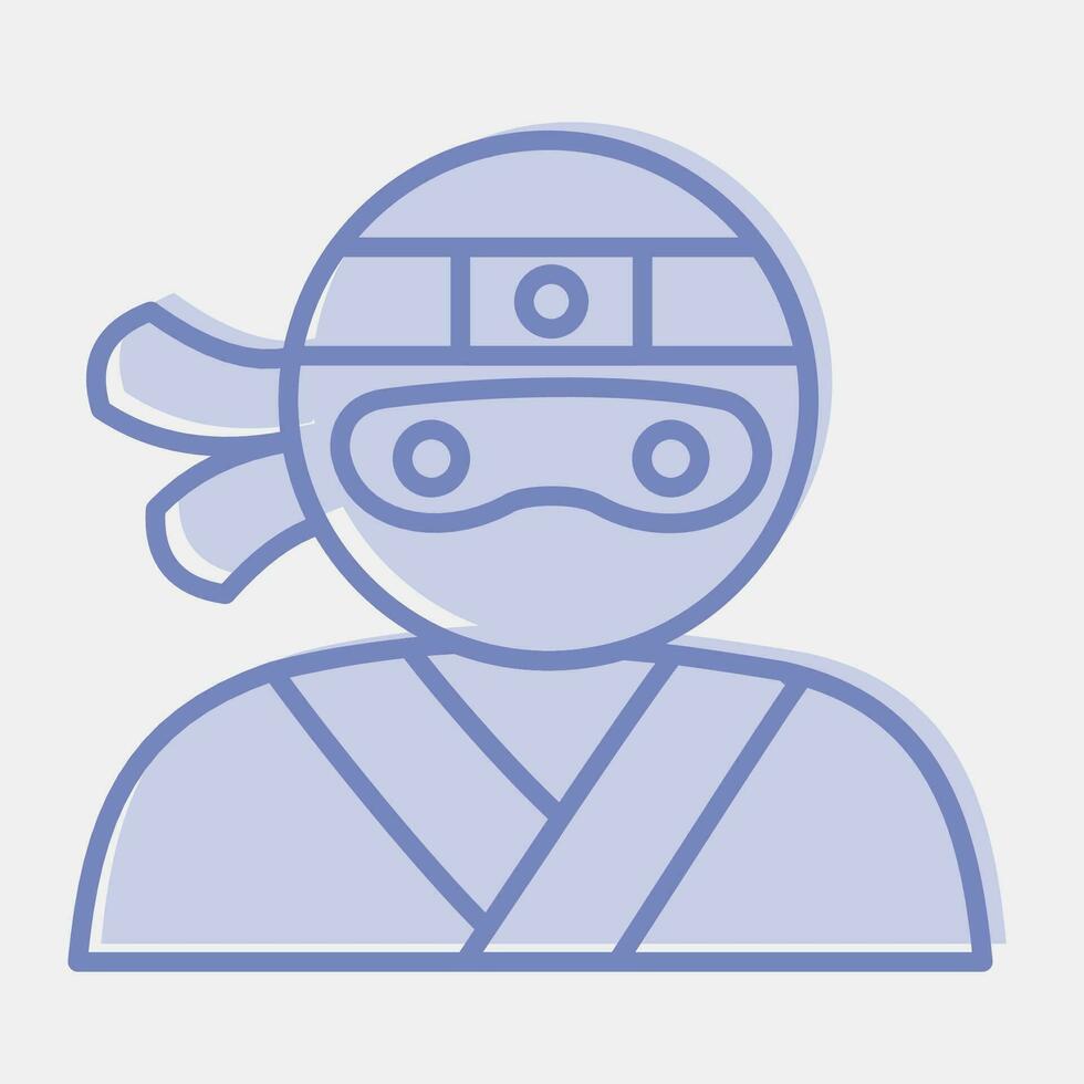 icône ninja. Japon éléments. Icônes dans deux Ton style. bien pour impressions, affiches, logo, publicité, infographies, etc. vecteur