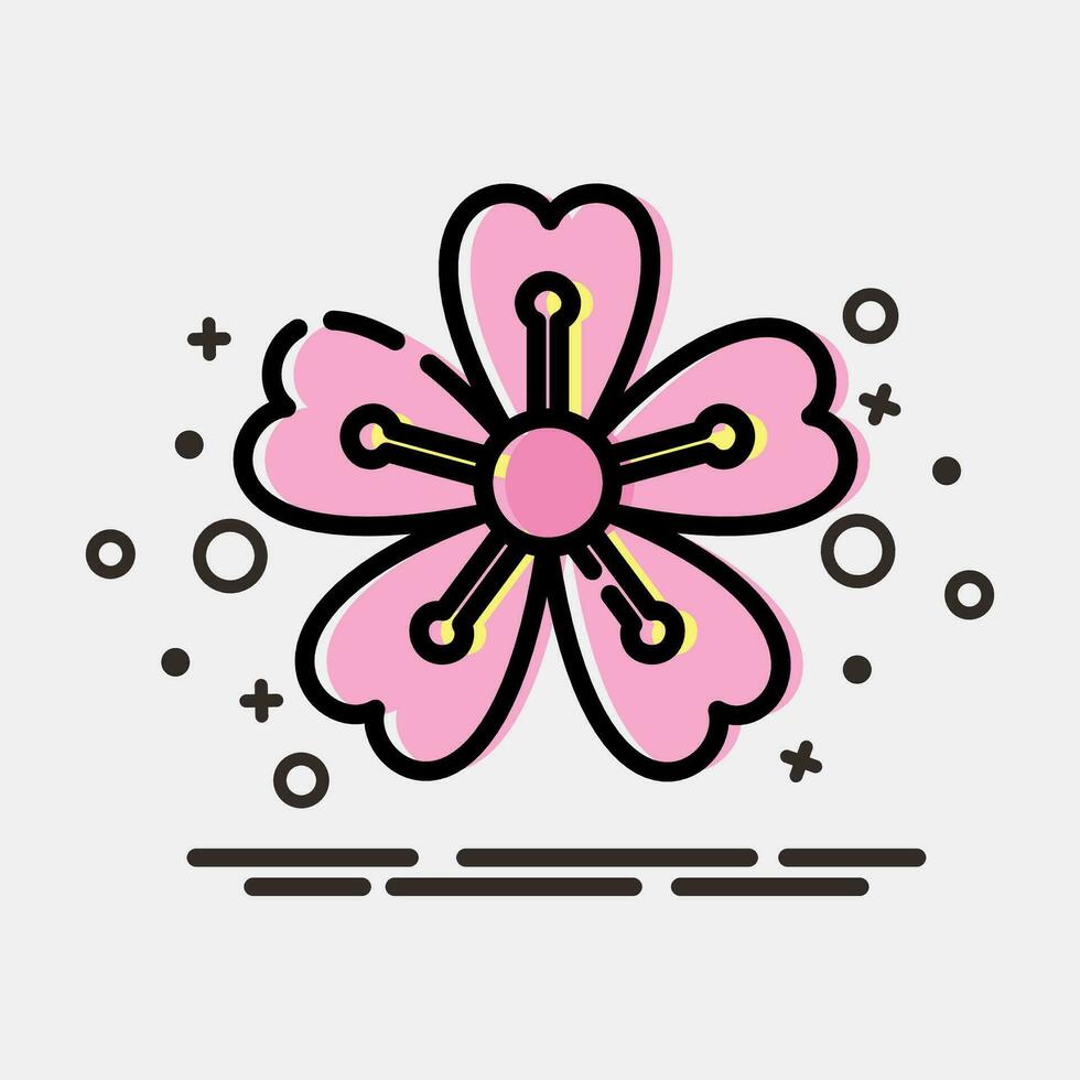 icône Sakura prune fleurir. Japon éléments. Icônes dans mbe style. bien pour impressions, affiches, logo, publicité, infographies, etc. vecteur