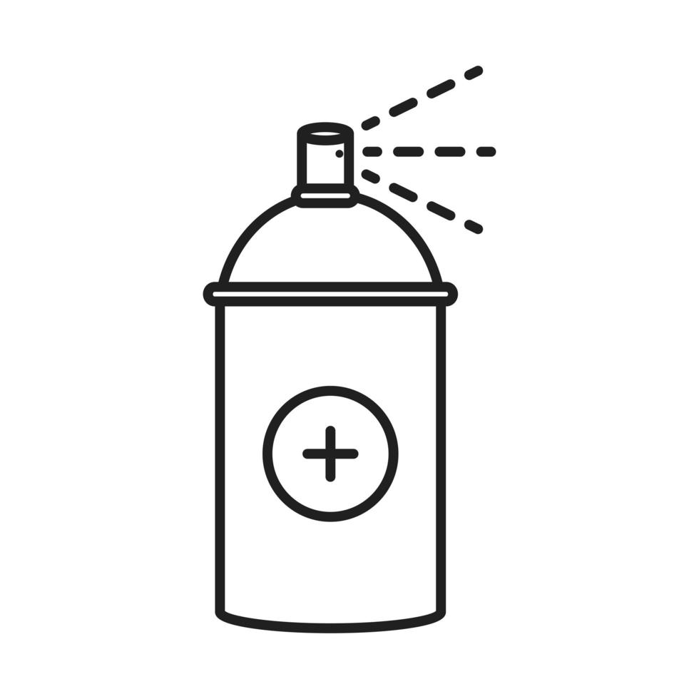 nettoyage désinfection désinfectant pour les mains bouteille de gel produits de prévention des coronavirus icône de style de ligne vecteur