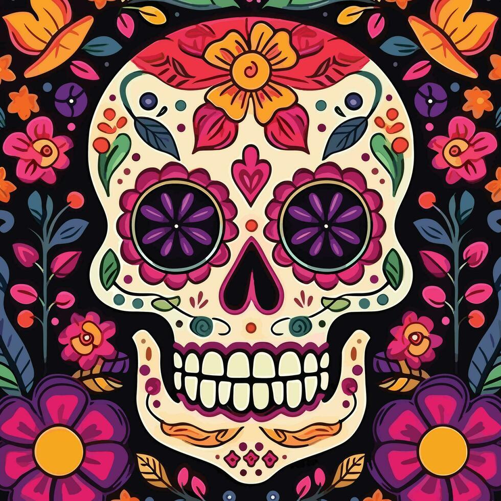 main tiré dia de muertos modèle Contexte vecteur