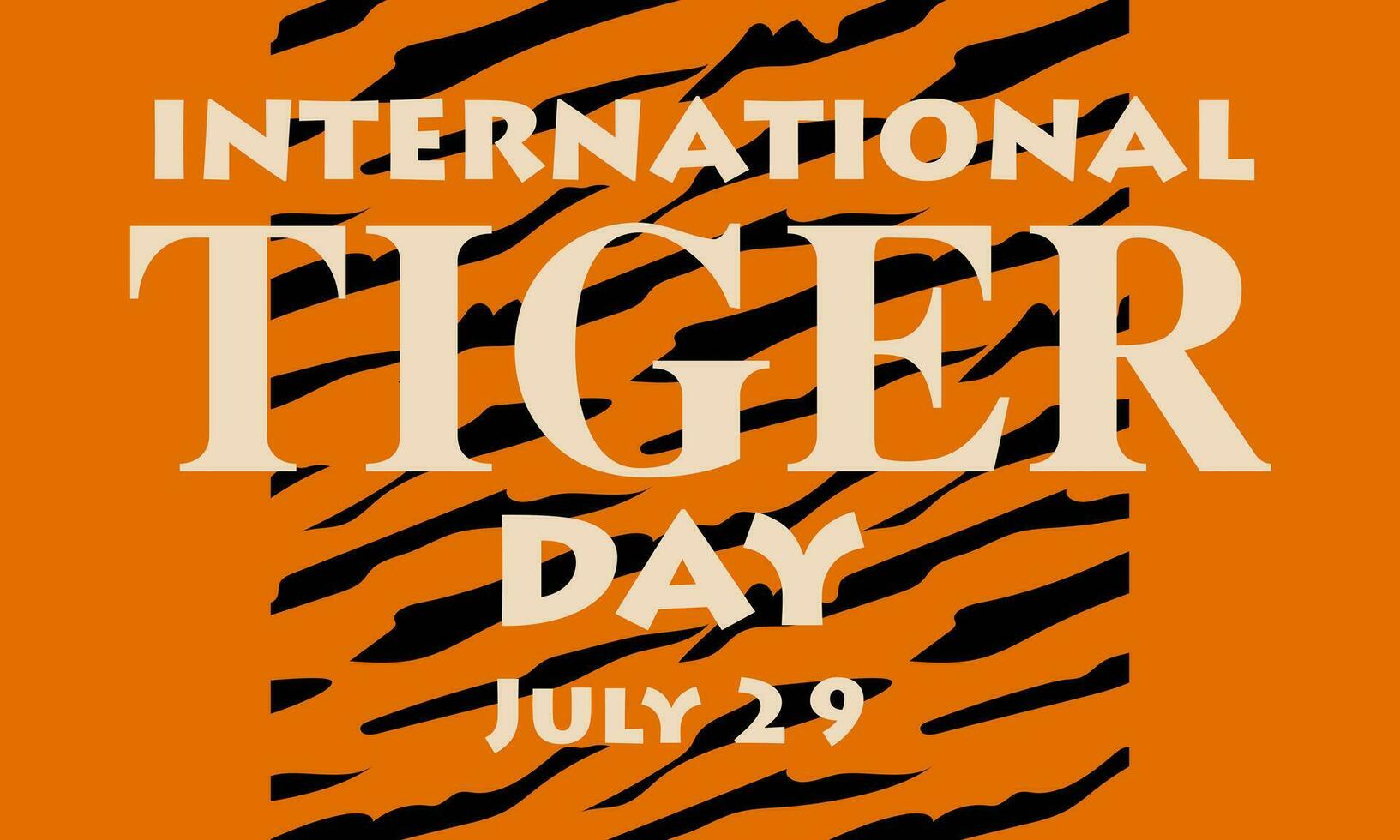 international tigre journée sur juillet 29. Orange Contexte avec tigre rayure modèle. adapté pour impression sur cartes postales, bannières, dépliants. tigre griffe Des marques, rayé en tissu vecteur