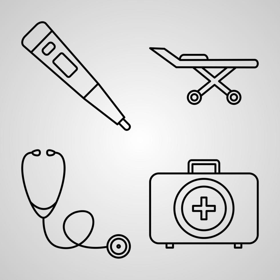 ensemble d'icônes médicales vector illustration isolé sur fond blanc
