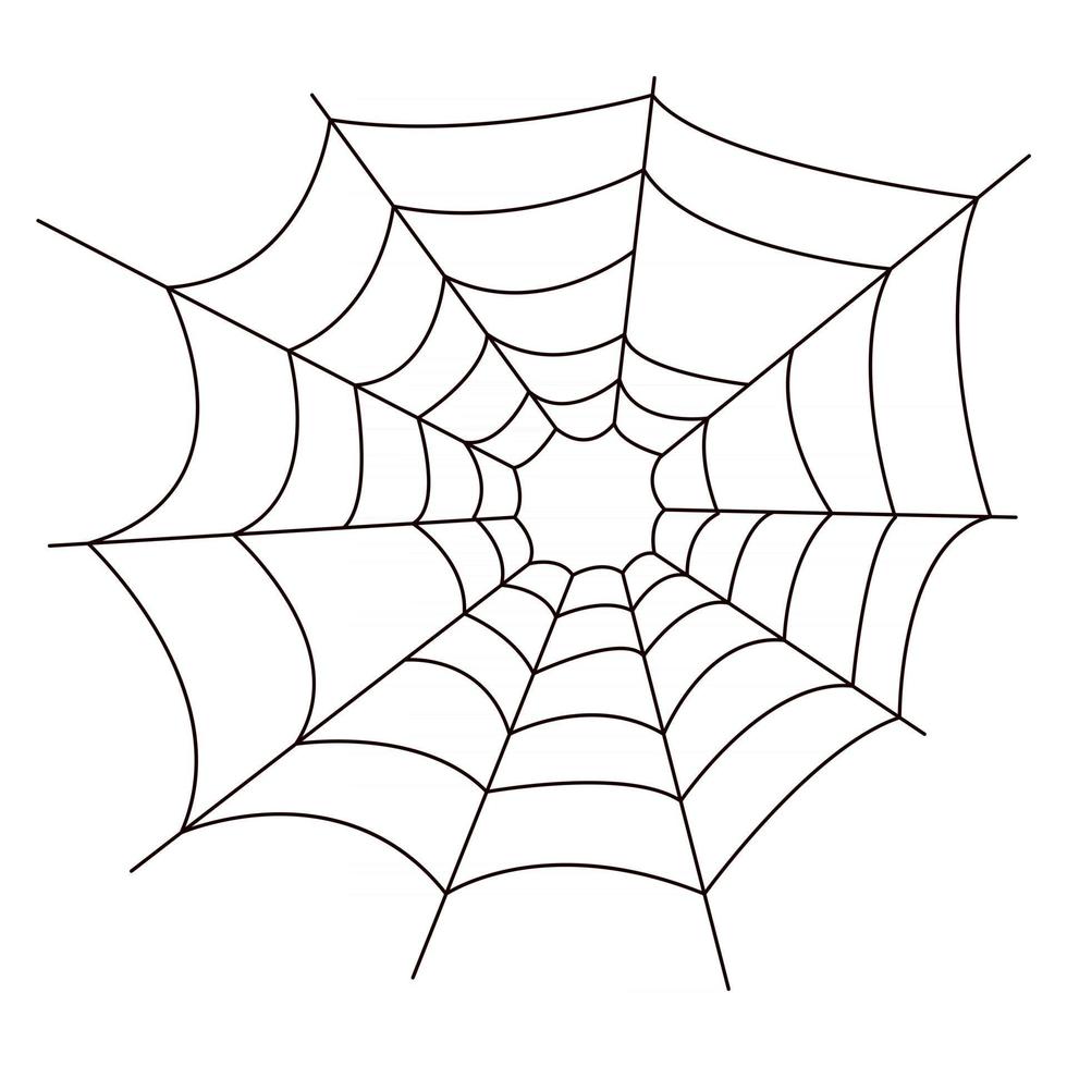 Spider web icône noir et blanc pour la conception isolé sur fond blanc élément halloween vecteur simple