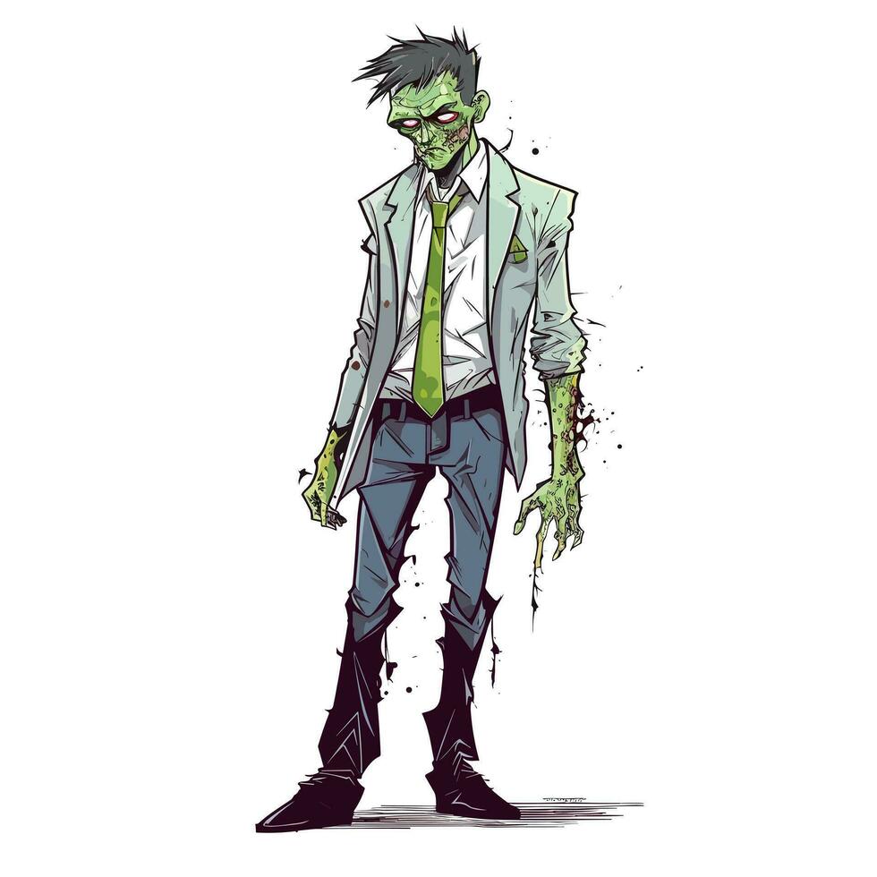 affaires zombi dessin animé vecteur
