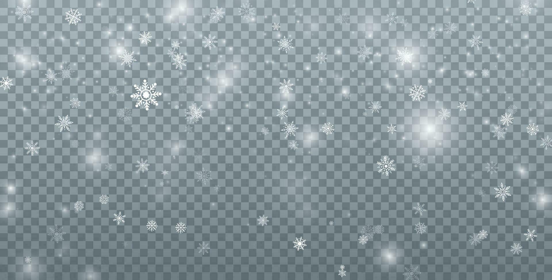 chute de neige Contexte. Noël neige. chute flocons de neige. Noël vacances décoration. vecteur illustration