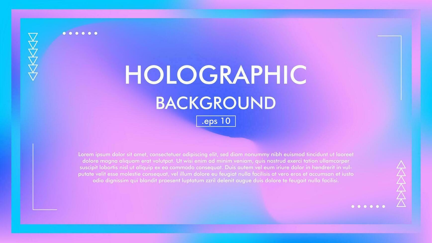 Cadre vecteur holographique affiches pente minimal iridescent déjouer graphique engrener néon violet