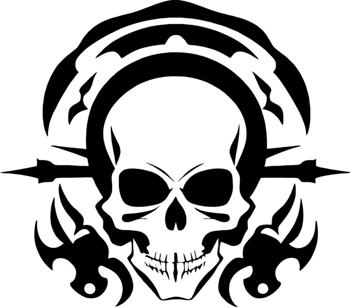 crâne des os squelette logo Facile noir tatouage pirate vecteur