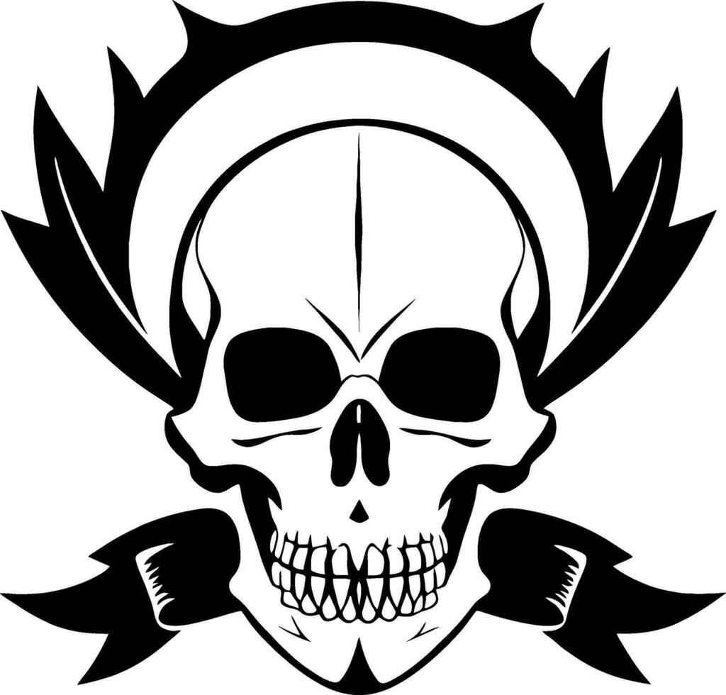 crâne des os squelette logo Facile noir tatouage pirate vecteur