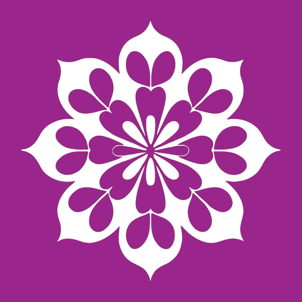 fleur logo vecteur Facile abstrait plat mandala tatouage plante Couleur fleur fleuron Floraison pochoir