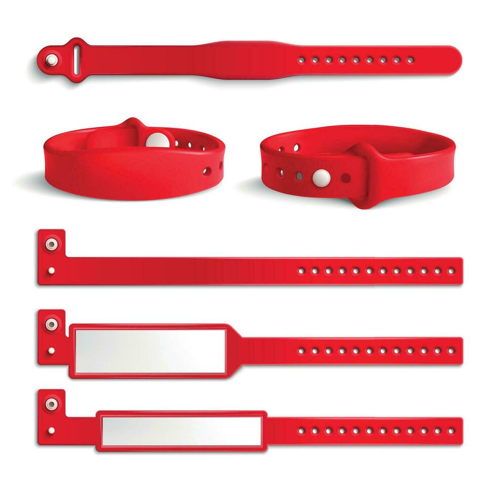 rouge entrée bracelets ensemble vecteur