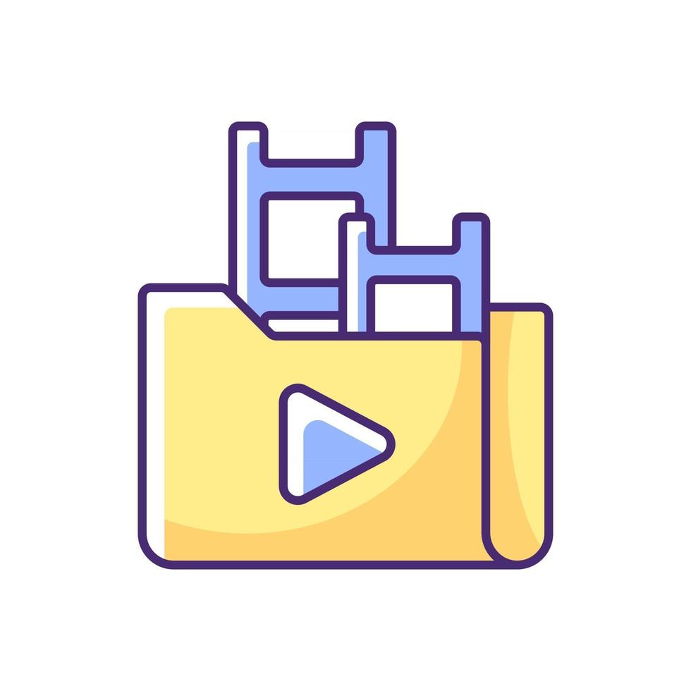 icône de couleur rvb de la bibliothèque de service de streaming vecteur