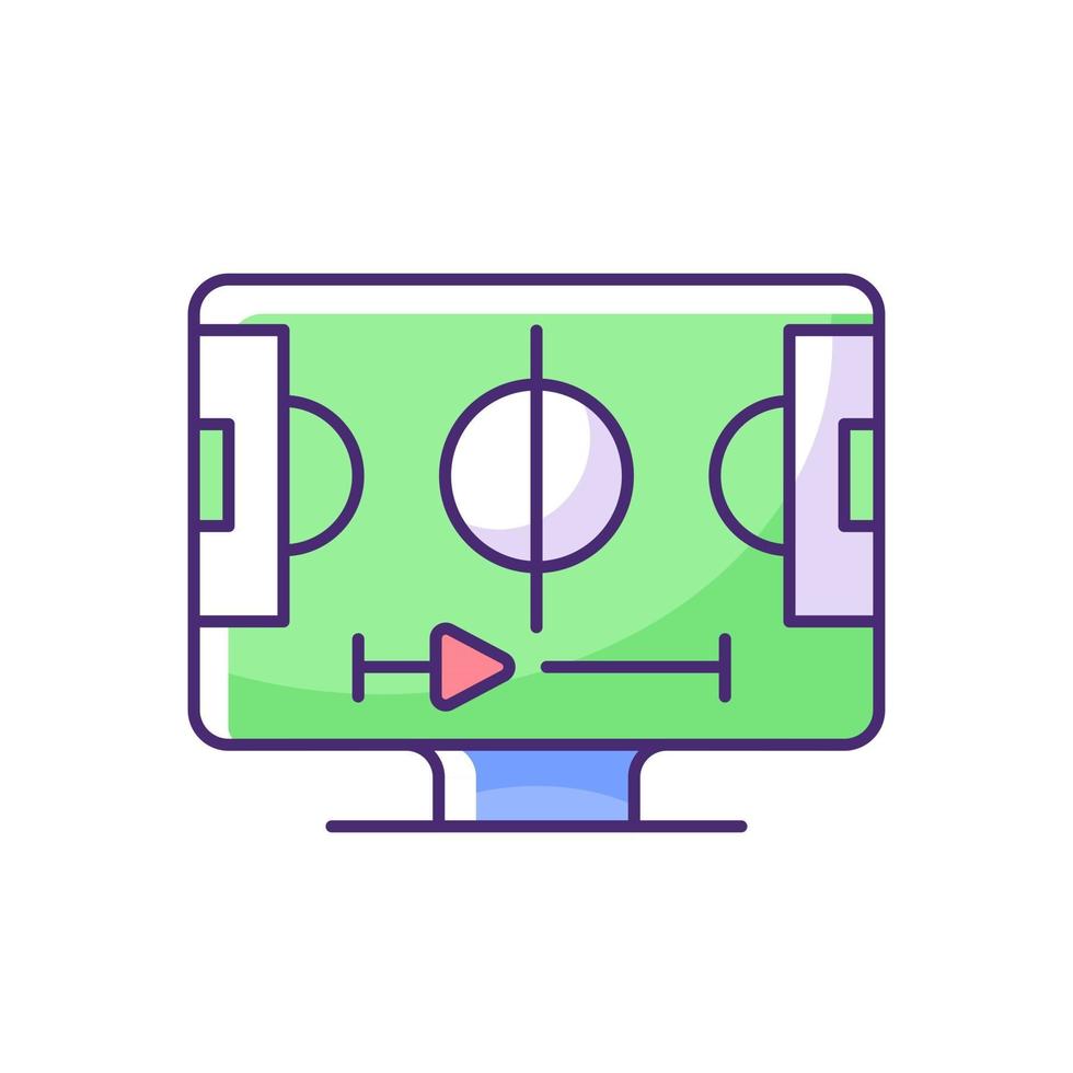icône de couleur rvb de streaming sportif vecteur