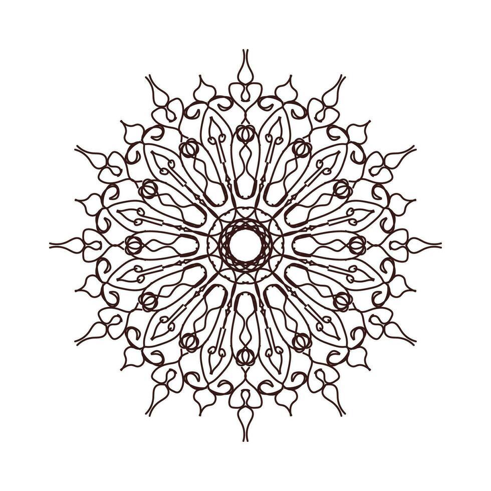 mandala dessiné à la main. décoration en ornement oriental ethnique doodle vecteur