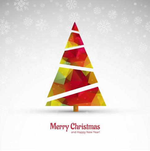 Belle carte de voeux joyeux Noël avec desi arbre de noël vecteur