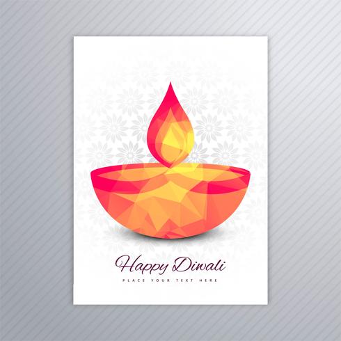 Conception de modèle de carte de voeux diwali décorative vecteur