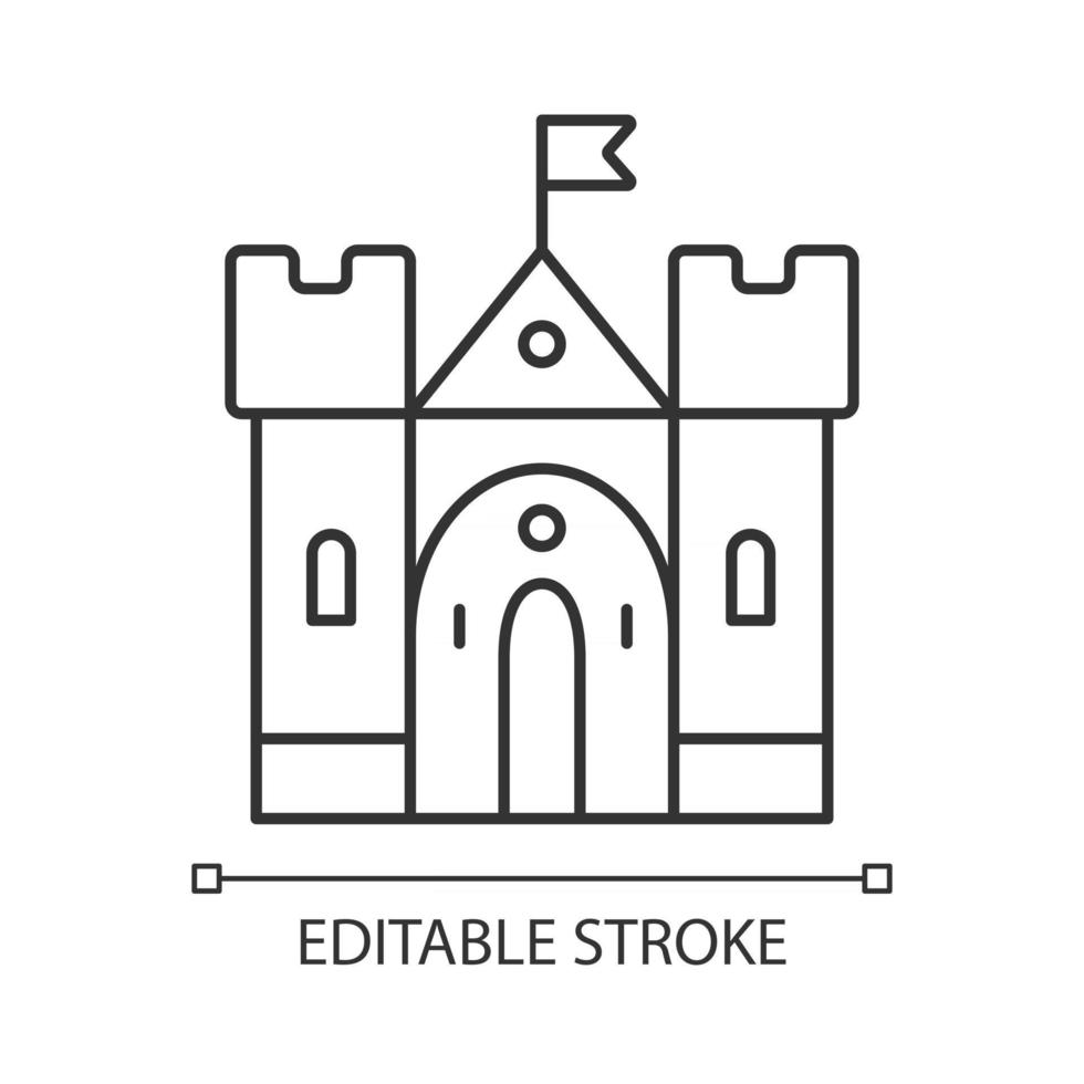icône linéaire du château médiéval vecteur