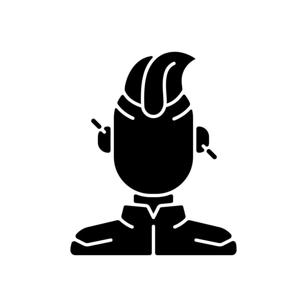 icône de glyphe noir cyberpunk personne vecteur