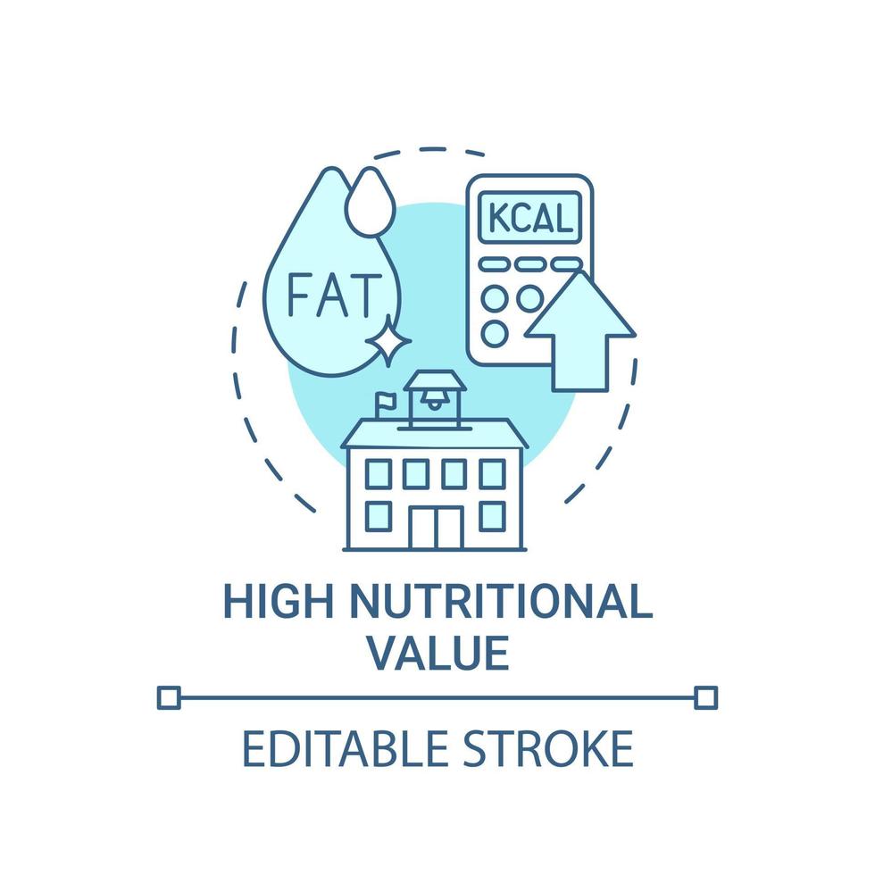 icône de concept à haute valeur nutritionnelle vecteur