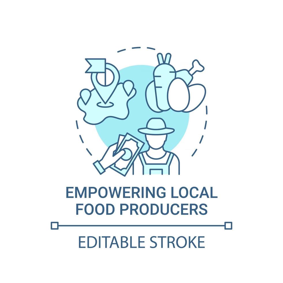 l'autonomisation de l'icône du concept des producteurs alimentaires locaux vecteur