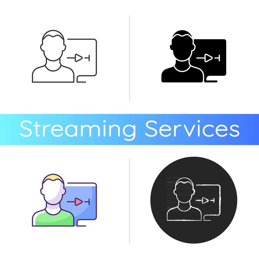 icône de compte d'utilisateur du service de streaming vecteur