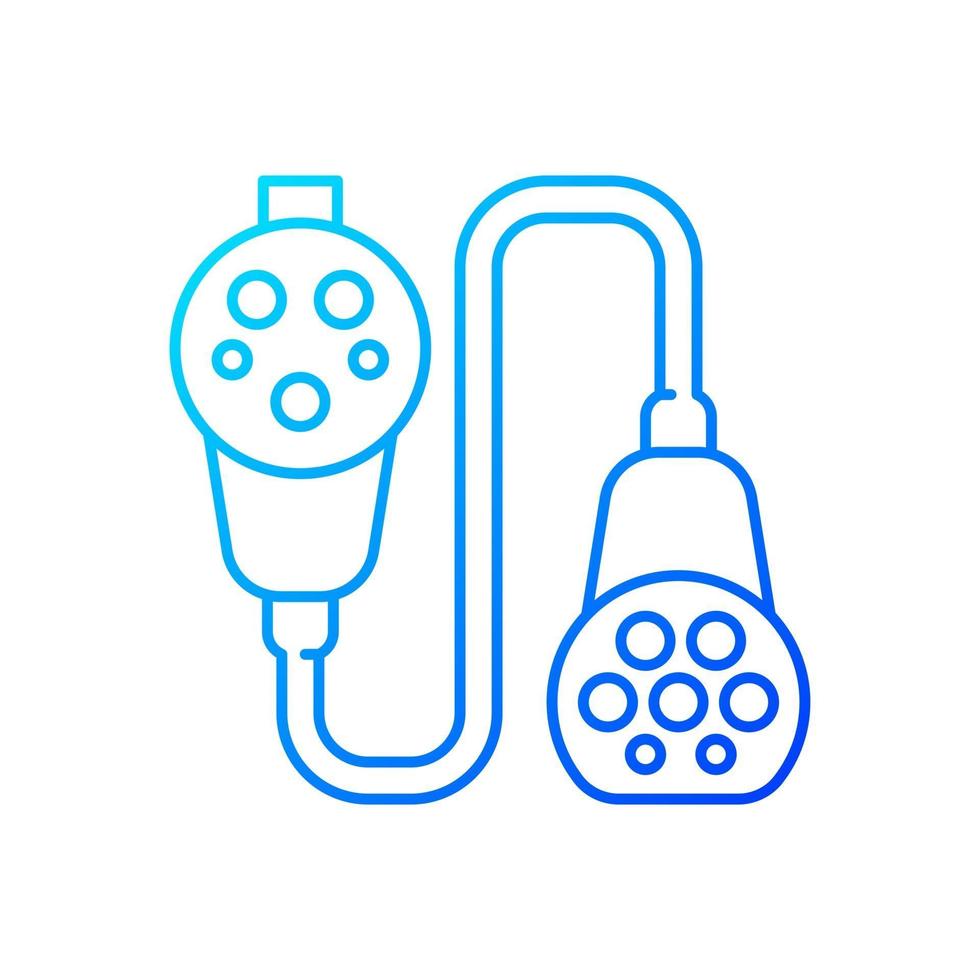 adaptateur de charge et icône de vecteur linéaire gradient convertisseur