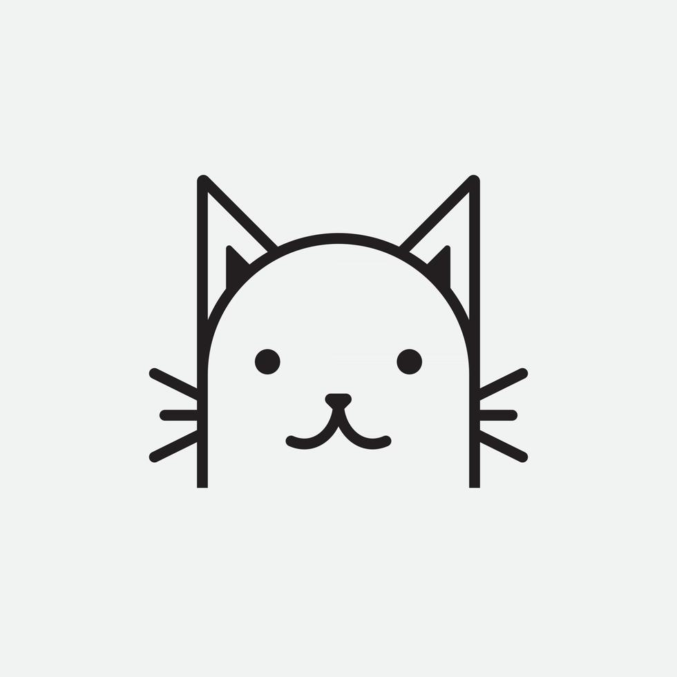 tête de chat mignon logo de dessin animé tête de chat bon pour les produits liés aux soins des chats vecteur