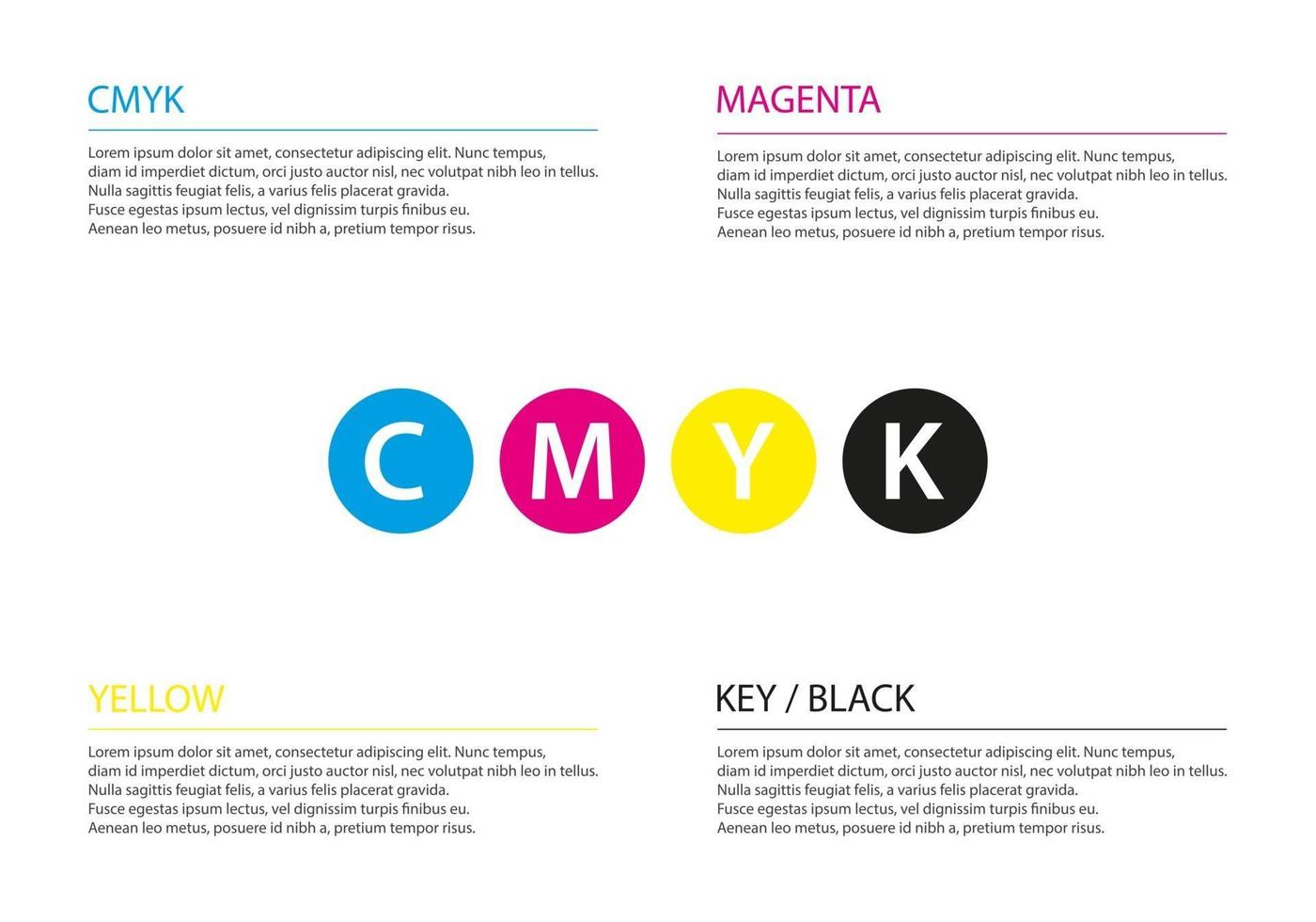 modèle d'infographie cmjn simple concept d'entreprise illustration vectorielle vecteur