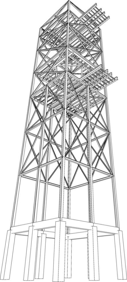 3d illustration de bâtiment structure vecteur