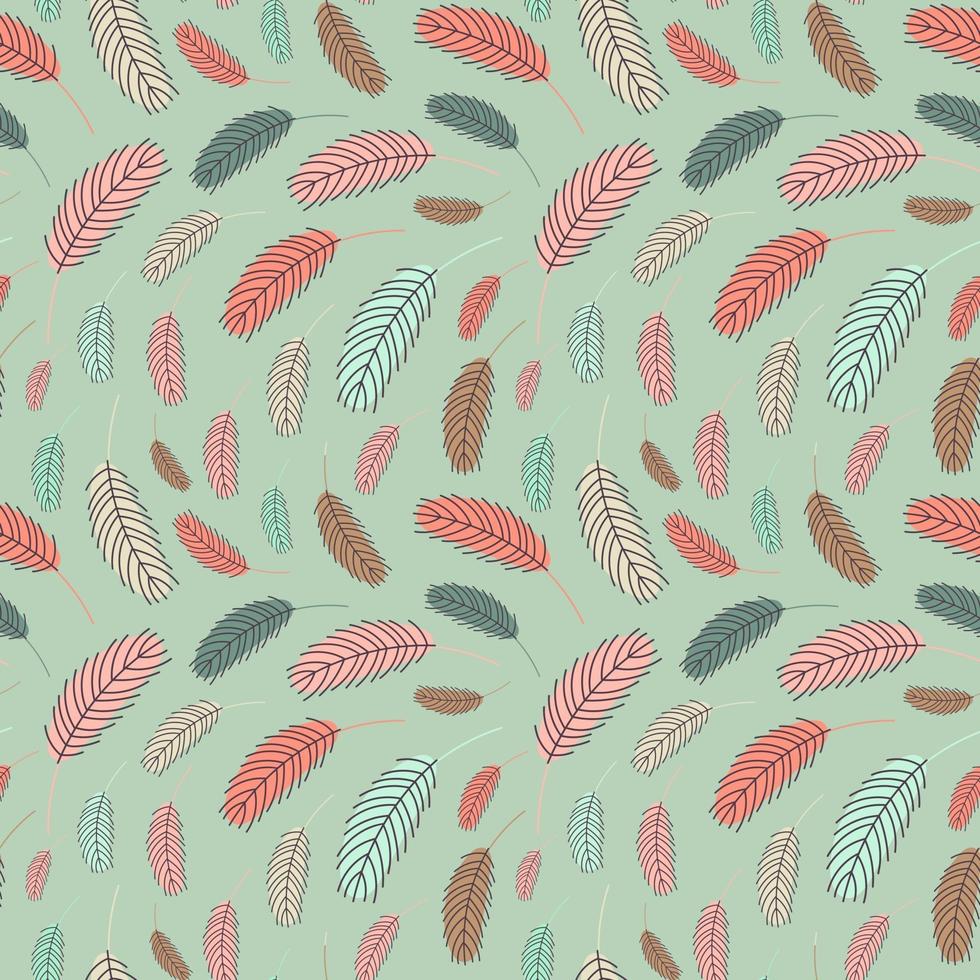 les plumes sont un modèle sans couture. motif boho avec des plumes. illustration vectorielle vecteur