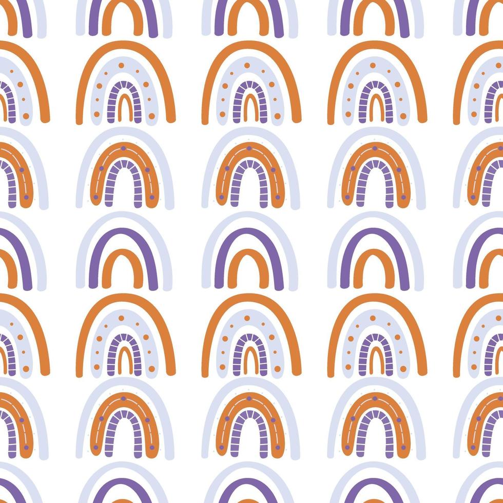 modèle sans couture abstrait arc-en-ciel. motif pour enfants dans des couleurs pastel en sourdine. illustration vectorielle dessinés à la main. conception pour textiles, emballages, emballages vecteur