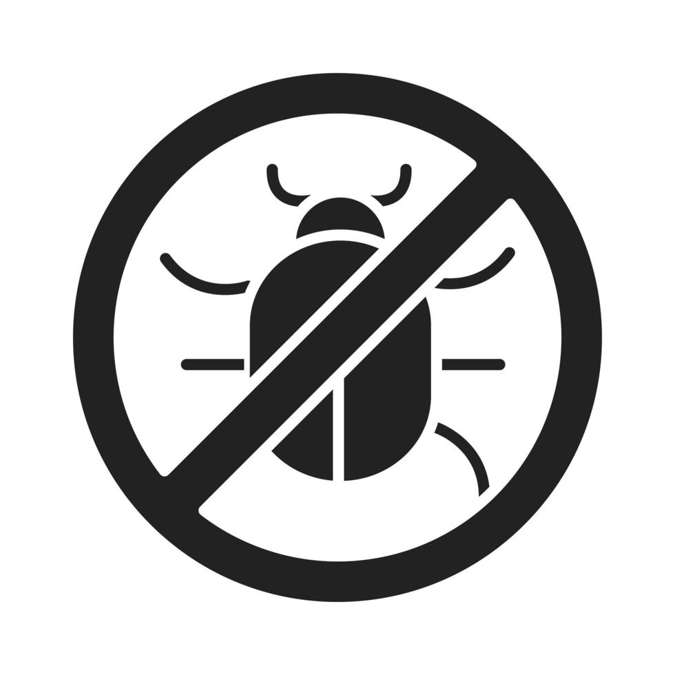 icône de style de silhouette de virus d'attaque de cybersécurité et d'information ou de protection de réseau vecteur