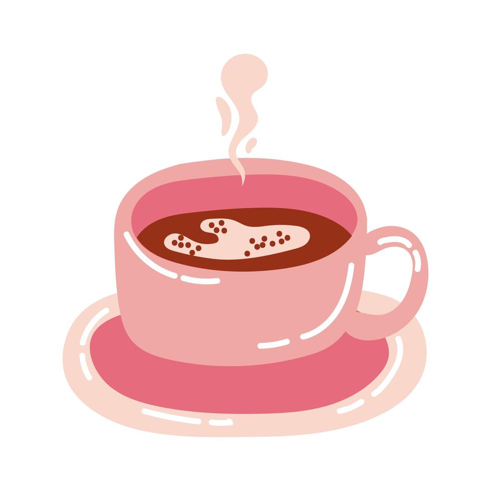 icône de style de forme libre de boisson de tasse de café vecteur