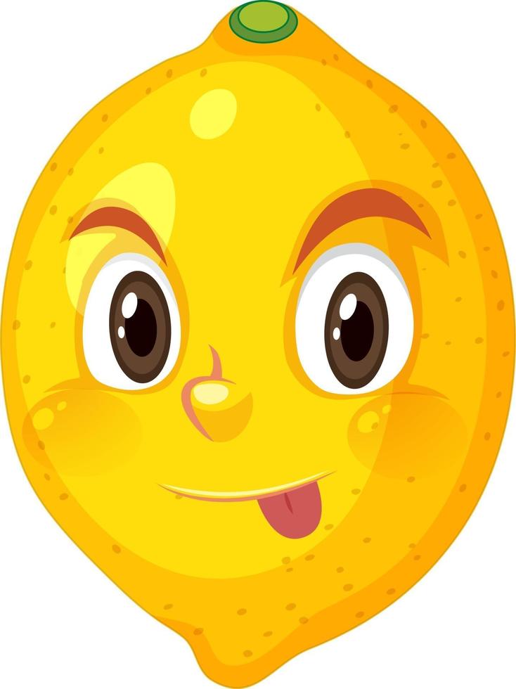 personnage de dessin animé de citron avec une expression de visage coquine sur fond blanc vecteur