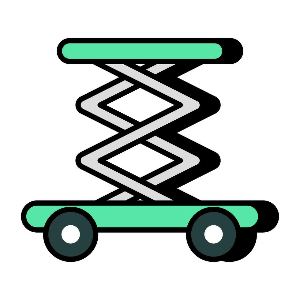 conceptuel plat conception icône de les ciseaux ascenseur vecteur