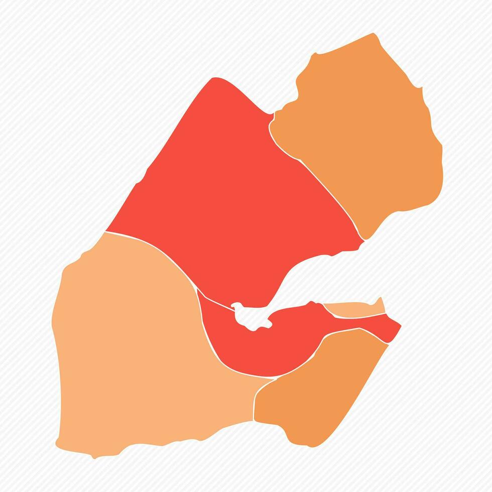 coloré djibouti divisé carte illustration vecteur