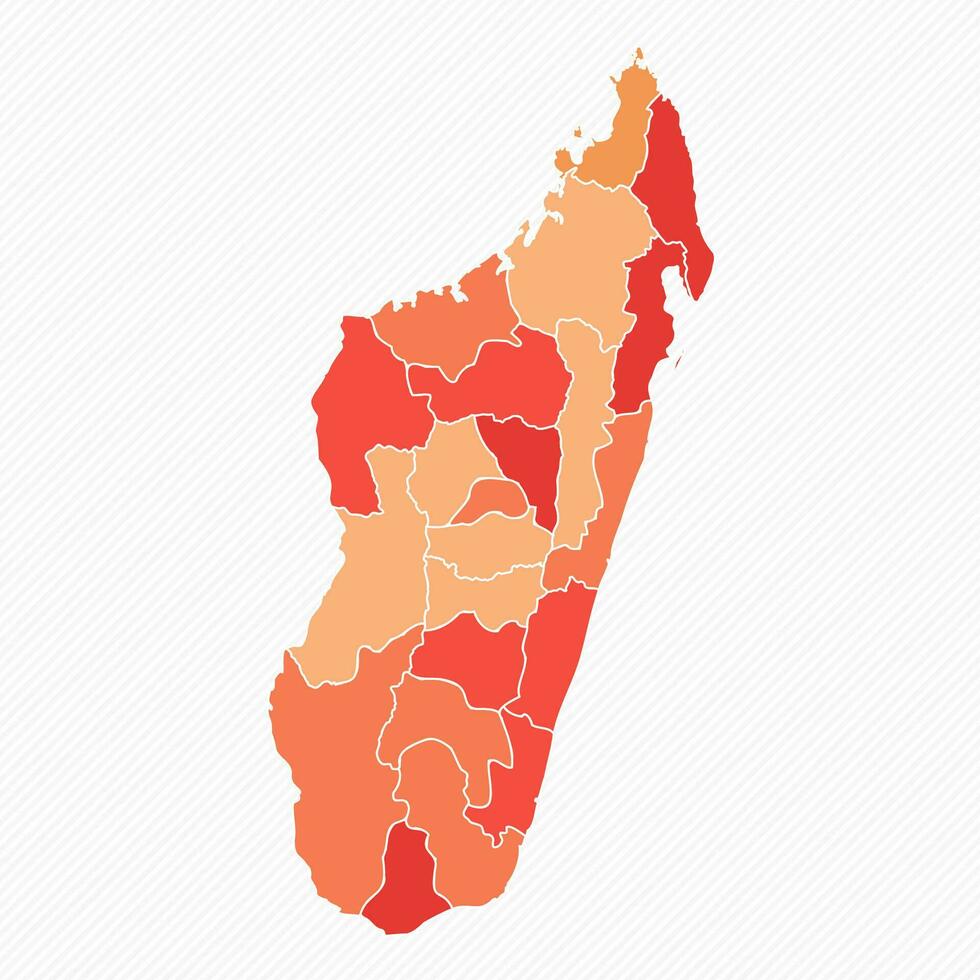 coloré Madagascar divisé carte illustration vecteur