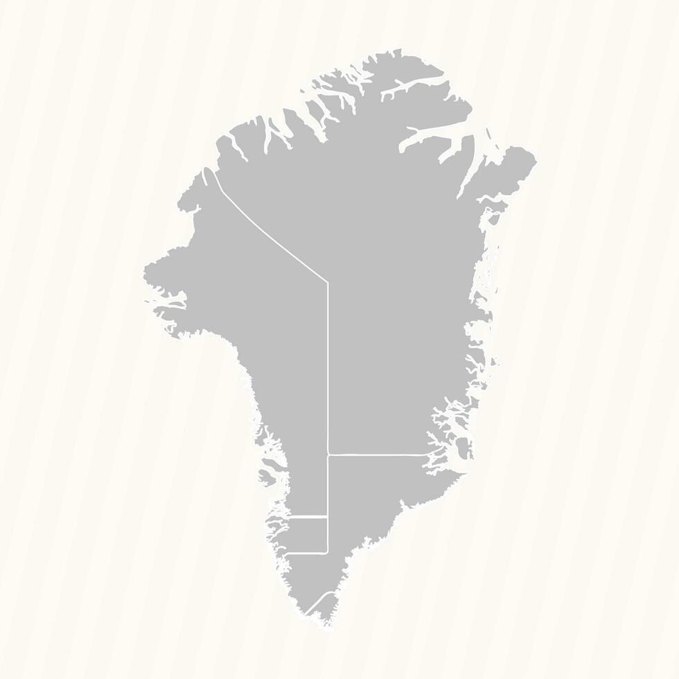 détaillé carte de Groenland avec États et villes vecteur